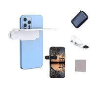 Mirror Effect Lens - Capture Stunning Reflections Instantly, mount Smartphone Camera Mirror Reflection Clip Kit, Shoot The Sky Lake Water Portrait for All Phones, Outdoor Photography (white)