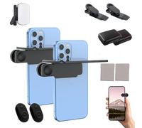 Mirror effect lens-capture stunning reflections instantly,New Upgrade Adjustable Smartphone Photography Flip Mirror for Android & iOS Smartphones,for Photography (2PCS-Black,With remote control)