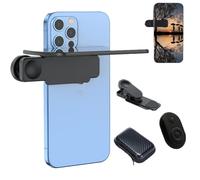 Mirror Effect Lens - Capture Stunning Reflections Instantly, Smartphone Camera Mirror Reflection Clip Kit, Adjustable Angle Mobile Phone Camera Mirrors Clip, for Travel Photography (Black)