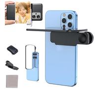 Mirror Effect Lens - Capture Stunning Reflections Instantly, Smartphone Camera Mirror Reflection Clip Kit, Adjustable HD Glass Photo Flip Mirror for Phones (Black)