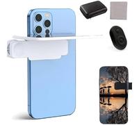 Mirror Effect Lens - Capture Stunning Reflections Instantly, Smartphone Camera Mirror Reflection Clip Kit, Adjustable HD Glass Vertical Clip on Selfie Mirror for Photography (White,With Control)