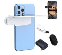 Mirror Effect Lens - Capture Stunning Reflections Instantly, Smartphone Camera Mirror Reflection Clip Kit, Adjustable Angle Mobile Phone Camera Mirrors Clip, for Travel Photography (White)