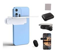 Mirror Effect Lens - Capture Stunning Reflections Instantly, Smartphone Camera Mirror Reflection Clip Kit, Adjustable HD Glass Smartphone Photography Flip, for Travel (With Remote,White)