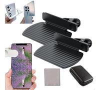 Mirror Reflection for Phone Camera, Smartphone Camera Mirror Reflection Clip Kit, Mobile Phone Reflection Camera Clip Selfie Reflector, Mirror Reflection Clip Kit, Adjustable (2pcs - black)