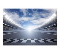 MIRRORANG 1,5x1m Linea Fine Track Sfondi Auto Corse Sfondi Festa di Compleanno Banner Bleachers Auto Motorsport Campione Sport Concorso Adulti Ritratto Carta Da Parati, Vinile