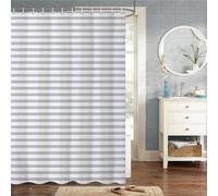 MIRRORANG 105x160cm Arte Moderna Tenda Della Doccia Rigato Grigio Chiaro Disegno Tenda Da Doccia per Bagno Impermeabile Tessuto In Poliestere Set