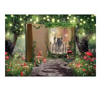 MIRRORANG 2,2 x 1,5 m Sfondi per servizi fotografici con mondo delle fiabe, palazzo magico nel libro, sfondi fotografici con fate, foresta, funghi e farfalle, forniture per feste