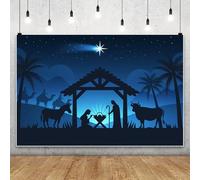 MIRRORANG 3x2.5m Sfondo della Natività di Gesù, Stella di Betlemme, Maria Giuseppe, Re, Sfondo fotografico per Natale, Capodanno, Tema religioso, Chiesa, Nascita di Gesù, Decorazioni per feste