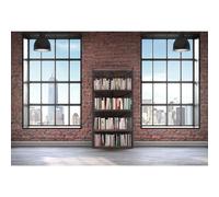 MIRRORANG 3x2m Interni Camera Sfondo Vecchio Muro Di Mattoni Libreria Finestra Paesaggio urbano Fotografia Sfondo Interni Camera Affare Incontro in linea Ritratto Sparare oggetti di scena, Vinile