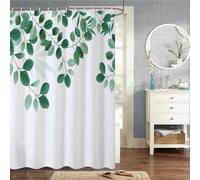 MIRRORANG 90x183cm Verde Fogliame Tenda Della Doccia Primavera Acquerello Pianta Floreale Eucalipto Rotondo Foglia Verde Tenda Da Doccia per Bagno Impermeabile Tessuto In Poliestere Set