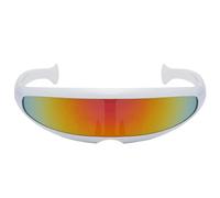 Mirrored Sunglasses - Futuristic Narrow Cyclops Sunglasses | Mirrored Sunglassess For Men, Futuristic Wrap Visor Sun Glasses With Color Mirroreds Lens, Robot Space Costume Color Mirroreds Lens