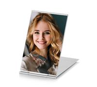 MIRRORNOVA Specchio pieghevole portatile, ultra sottile e resistente, da tavolo, per il trucco, da viaggio, con guscio in alluminio, formato mini 33