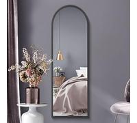 MirrorOutlet Specchio da parete in metallo ad arco nero a figura intera, 160 x 53 cm, adatto per camera da letto, soggiorno, spogliatoio e spazi abitativi.