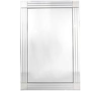 MirrorOutlet Specchio veneziano moderno a triplo bordo, argento, 120 x 80 cm, YC020