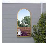 MirrorOutlet The Arcus - Specchio da parete ad arco da giardino con cornice in metallo dorato, 80 x 40 cm, adatto per esterni e interni.