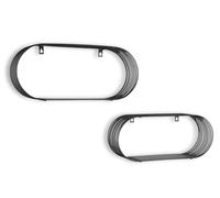 Mirrors and More Joyce - Set di 2 mensole da parete, in metallo, colore nero, larghezza 43 e 38 cm