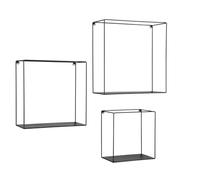 Mirrors and More Rita - Mensola da parete, 3 pezzi, in metallo, colore nero, 3 diverse misure