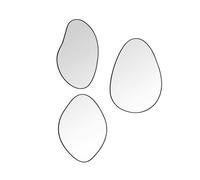 Mirrors and More Set di 3 specchi da parete con telaio in metallo, colore nero, in 3 misure
