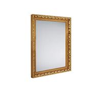 Tana - Specchio da parete rettangolare, con cornice in legno, 55 x 70 cm, colore: Oro