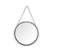 Mirrors and More Taira 81490102 - Specchio decorativo in metallo, con corda, colore: Nero