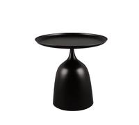 Mirrors and More Tavolino Mona rotondo in metallo nero, altezza 46,5 cm