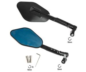 Mirrors Rearview metal Custom Style Motorcycle Motorbike wide visual spectrum