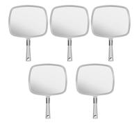 Mirrorvana Grande e comodo specchio portatile con manico, modello da salone d'argento (confezione da 5) - 33CM x 23CM