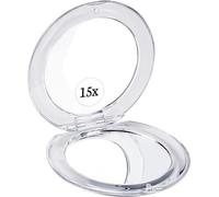 Mirrorvana Specchietto da Borsetta, Specchio Portatile da Viaggio, Specchio Ingranditore per Trucco 15x, Regalo Donna Trucchi, Regali per Lei (8 cm)