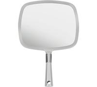 Mirrorvana Specchio a mano portatile grande per trucco con manico ergonomico - specchio cosmetico argento