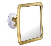 Mirrorvana specchio da doccia antiappannamento con ventosa forte e girevole a 360° - specchio barba infrangibile per uomini e donne - 16 x 16 cm (oro)
