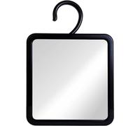 Mirrorvana Specchio da doccia antiappannamento da appendere con gancio - specchio barba da bagno per rasatura, ingrandimento 1X - 16 x 16 cm (nero)