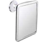 MIRRORVANA Specchio da doccia antiappannamento per rasatura con aspirazione aggiornata, doppio design anti appannamento, superficie infrangibile e girevole a 360°, 20,3 x 17,8 cm, cromato