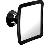 Mirrorvana Specchio da doccia e rasatura senza nebbia con ventosa per bagno, superficie infrangibile antiappannamento e girevole a 360° (16 x 16 cm nero)