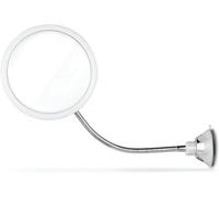 Mirrorvana Specchio da doccia flessibile antiappannamento con ventosa, piccolo modello da bagno a parete senza adesivo e infrangibile per rasatura (17 cm)