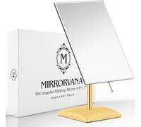 Mirrorvana specchio da tavolo rettangolare dorato per trucco e bagno, specchio portatile da toeletta e make up, 18 x 25 cm