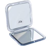 MIRRORVANA Specchio da viaggio ingranditore 20X - piccolo e portatile per make up, trucco e borsa - 8,4 cm quadrato (argento)