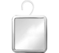 MIRRORVANA specchio doccia antiappannamento con gancio - superficie infrangibile e girevole a 360° - specchio barba da bagno, 16 x 16 cm (cromato)