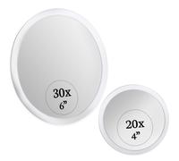 Mirrorvana Specchio ingranditore 30X e 20X con ventosa e adesivo - rotondo e por