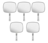 Mirrorvana Specchio manuale grande e comodo con manico - Modello di salone d'argento (pacchetto da 5)