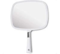 MIRRORVANA Specchio Portatile con Manico - Specchio a Mano Grande per Parrucchiere, Barbiere, Salone di Bellezza e Dentista - Bianco