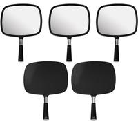 Mirrorvana specchio portatile con manico - set da 5 specchi grandi a mano per parrucchiere, barbiere e salone di bellezza - 33 x 23 cm (nero)