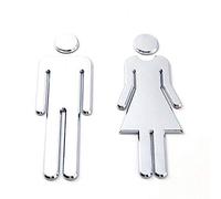 Mirrwin WC Segno Uomo e Donna WC Cartello uomo donna WC Porta Segno Targa Targhetta Adesiva Segnaletica WC 1 paio Tipo autoadesivo per contrassegnare i servizi igienici senza perforare