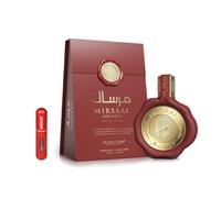 Mirsaal Love Letter Eau de Parfum 100 ml, profumo arabo unisex a lunga durata, con atomizzatore ricaricabile da 5 ml, fragranza dolce con note di ciliegia, rosa e vaniglia (Mirsaal Love Letter)