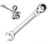 MIRSTORE CHIAVE COMBINATA SNODABILE A CRICCHETTO IN ACCIAIO CROMO VANADIO CRV (30 mm)