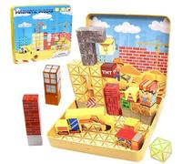 Mirthben Giocattoli da viaggio magnetici, 49 pezzi di mattoncini magnetici per bambini dai 3 anni in su, giocattolo da costruzione creativo, regalo per ragazzi e ragazze (ingegnere)