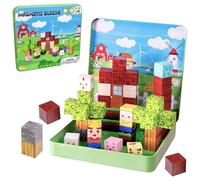 Mirthben Giocattoli da viaggio magnetici, 49 pezzi di mattoncini magnetici per bambini dai 3 anni in su, giocattolo creativo da costruzione, regalo per ragazzi e ragazze (fattoria)