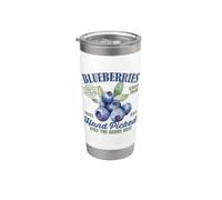 Mirtilli Succosi Deliziosi Mirtilli Dolci Grafica Retro Bicchiere termico in acciaio inox doppia parete