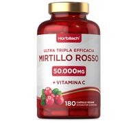 Mirtillo Rosso 50000 mg con Vitamina C Cranberry 50:1 Extract 180 Capsule Vegane