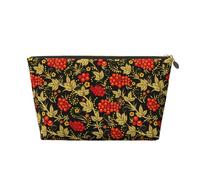 Mirtillo rosso russo tradizionale, Borsa per il trucco Borsa per cosmetici Borsa da toilette da viaggio portatile Borsa da toilette