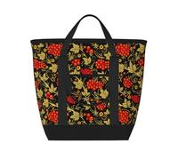 Mirtillo rosso russo tradizionale,Borsa porta pranzo grande capacità isolata per donne e uomini, lavoro, picnic, viaggi